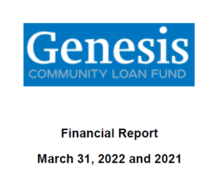 Genesis Community Loan Fund financial report FY2022 and FY2021.