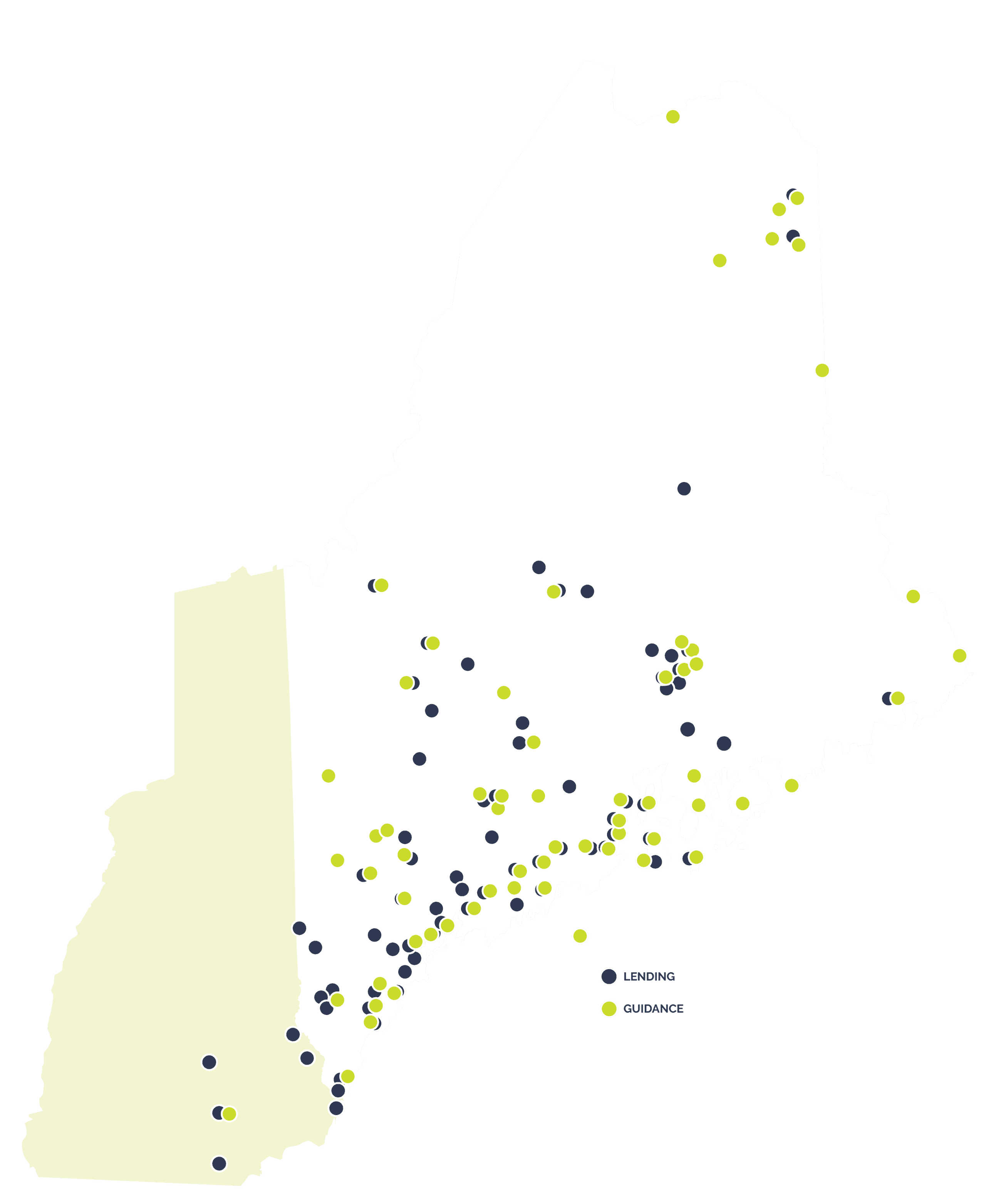 Map of New York with Genesis Fund project locations marked.